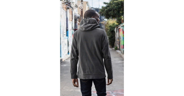 3sixteen Suffused Collection / Overdyed French Terry Pull-Over Hoodie -  Aphotic Anthracite