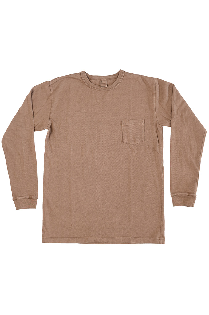 3sixteen Garment Dyed Long Sleeve T-Shirt - Clove - Image 0