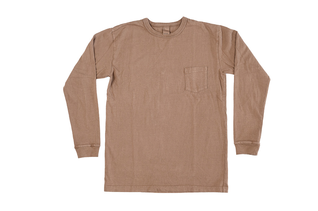 3sixteen Garment Dyed Long Sleeve T-Shirt - Clove - Image 2