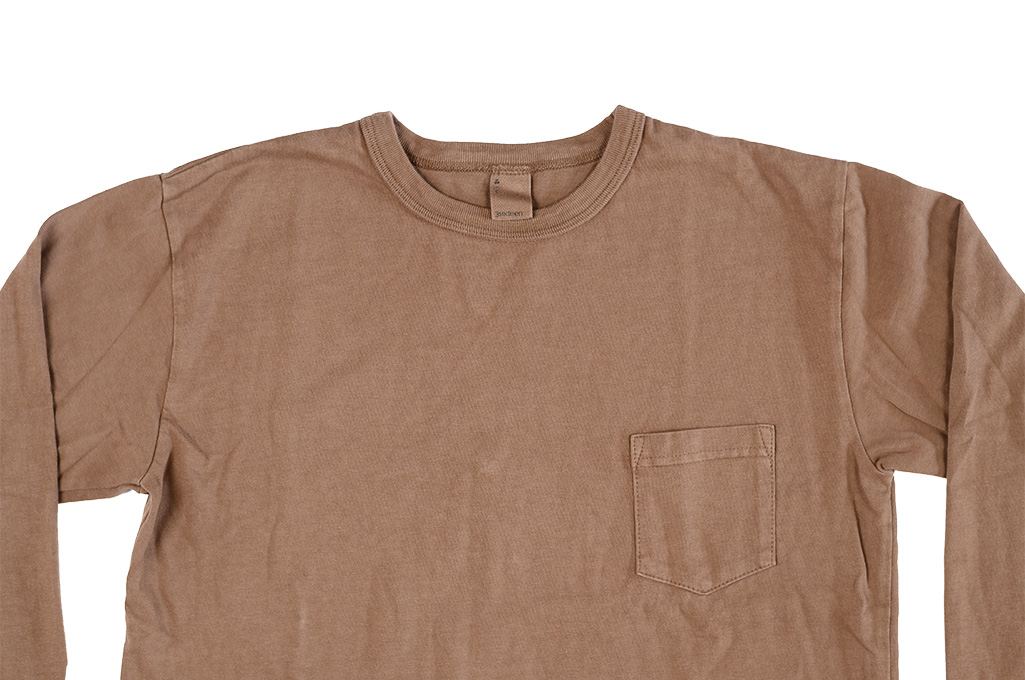 3sixteen Garment Dyed Long Sleeve T-Shirt - Clove - Image 3