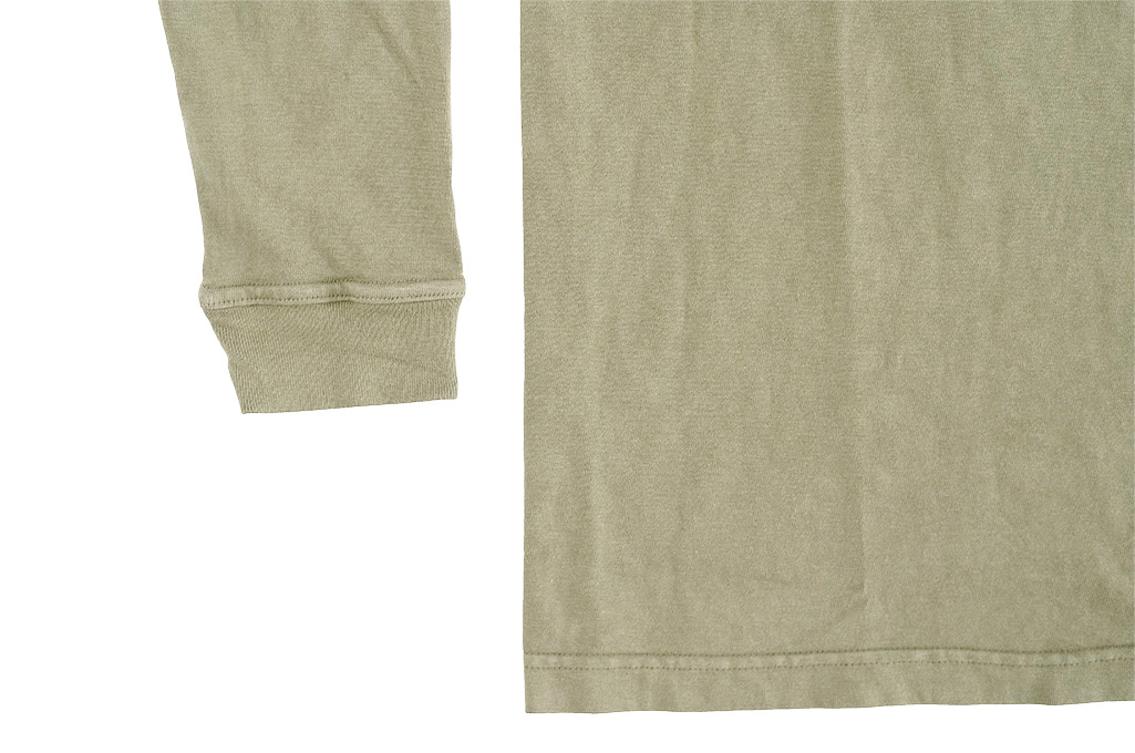 3sixteen Garment Dyed Long Sleeve T-Shirt - Military Green - Image 5