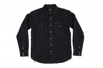 Iron Heart 18oz Vintage Indigo Denim CPO Shirt - Overdyed Black - Image 8