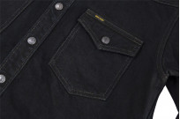 Iron Heart CPO Shirt w/ Hand Pockets - IHSH-293-OD - 18oz Vintage Denim Overdyed Black - Image 9