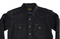 Iron Heart CPO Shirt w/ Hand Pockets - IHSH-293-OD - 18oz Vintage Denim Overdyed Black - Image 10