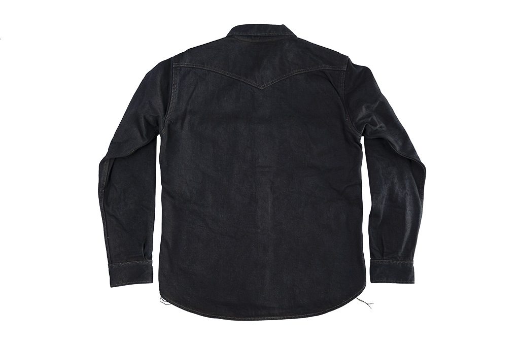 Iron Heart CPO Shirt w/ Hand Pockets - IHSH-293-OD - 18oz Vintage Denim Overdyed Black - Image 16