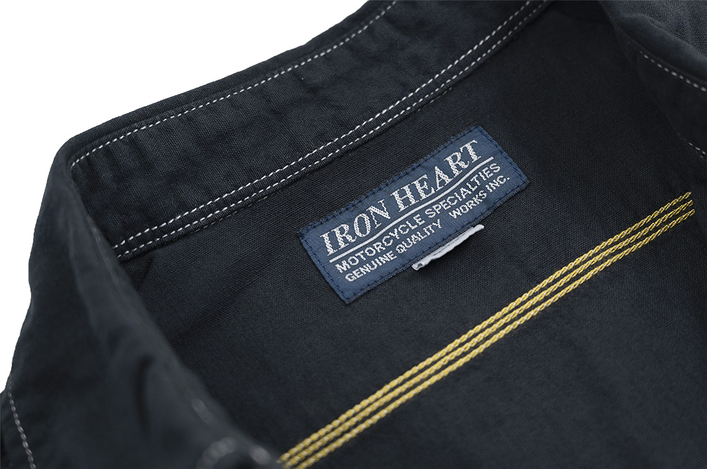 Iron Heart 5.5oz Selvedge Overdyed Chambray - Short Sleeved Work Shirt - Image 11