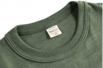 Warehouse Slub Cotton T-Shirt - Green Plain - Image 2