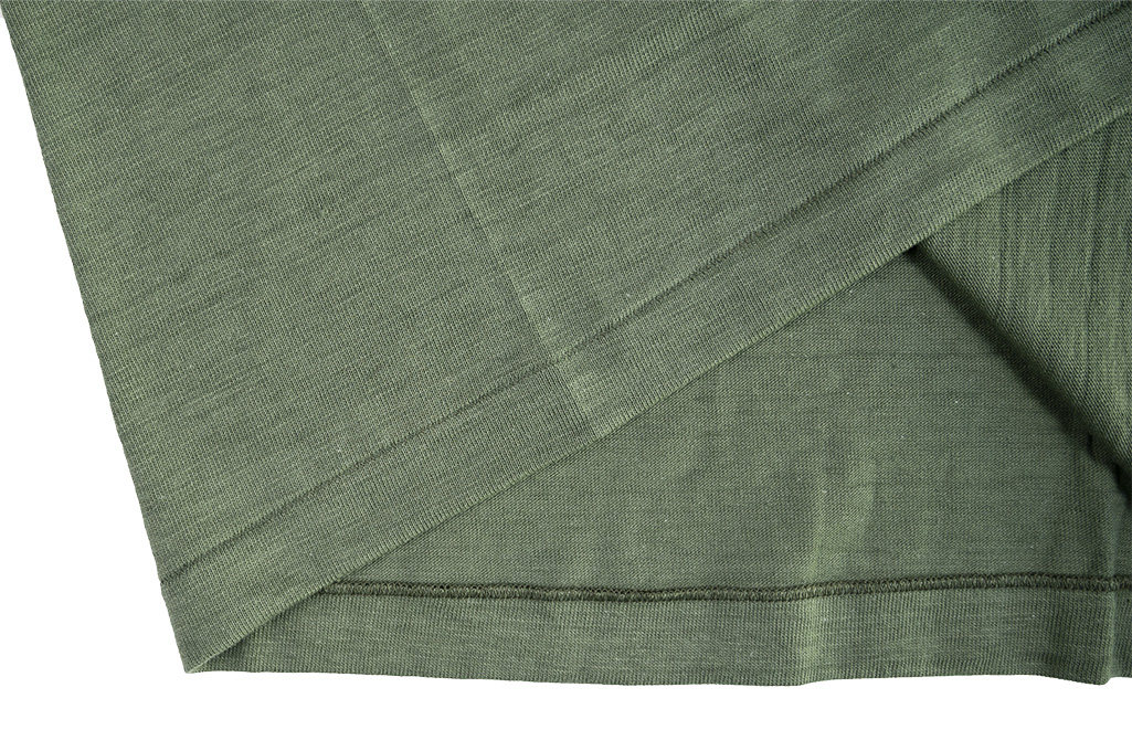 Warehouse Slub Cotton T-Shirt - Green Plain