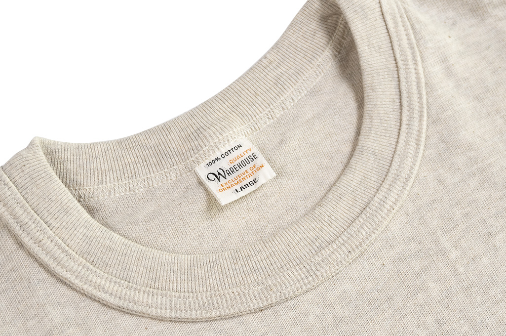 Warehouse Slub Cotton T-Shirt - Oatmeal Pocket - Image 2