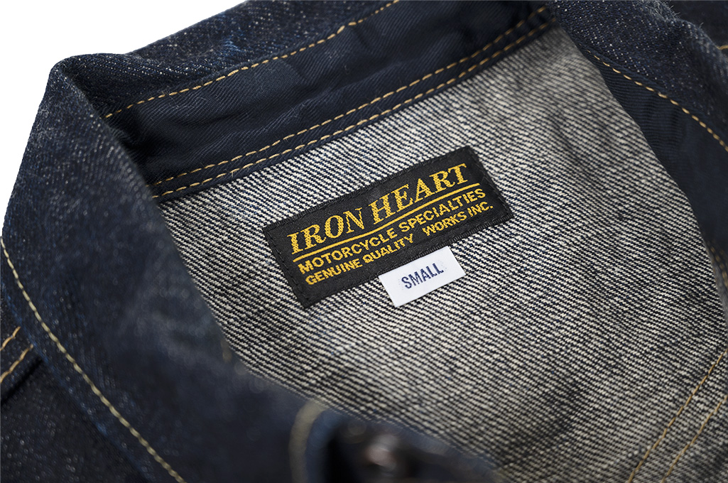 Iron Heart CPO Shirt w/ Hand Pockets - IHSH-292-IND - 18oz Indigo Vintage Denim - Image 14