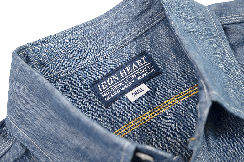 Iron Heart Chambray Workshirt - 5oz Selvedge Cotton Linen - Image 13