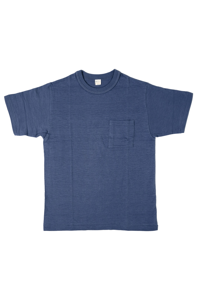 Warehouse Slub Cotton T-Shirt - Navy w/ Pocket - Image 0