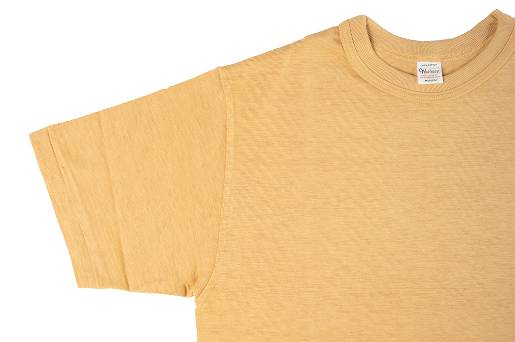 Warehouse Slub Cotton T-Shirt - Washed-Out Orange - Image 3