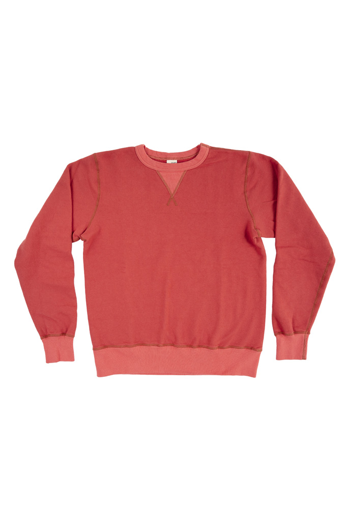 Buzz Rickson Flatlock Seam Crewneck Sweater - Red