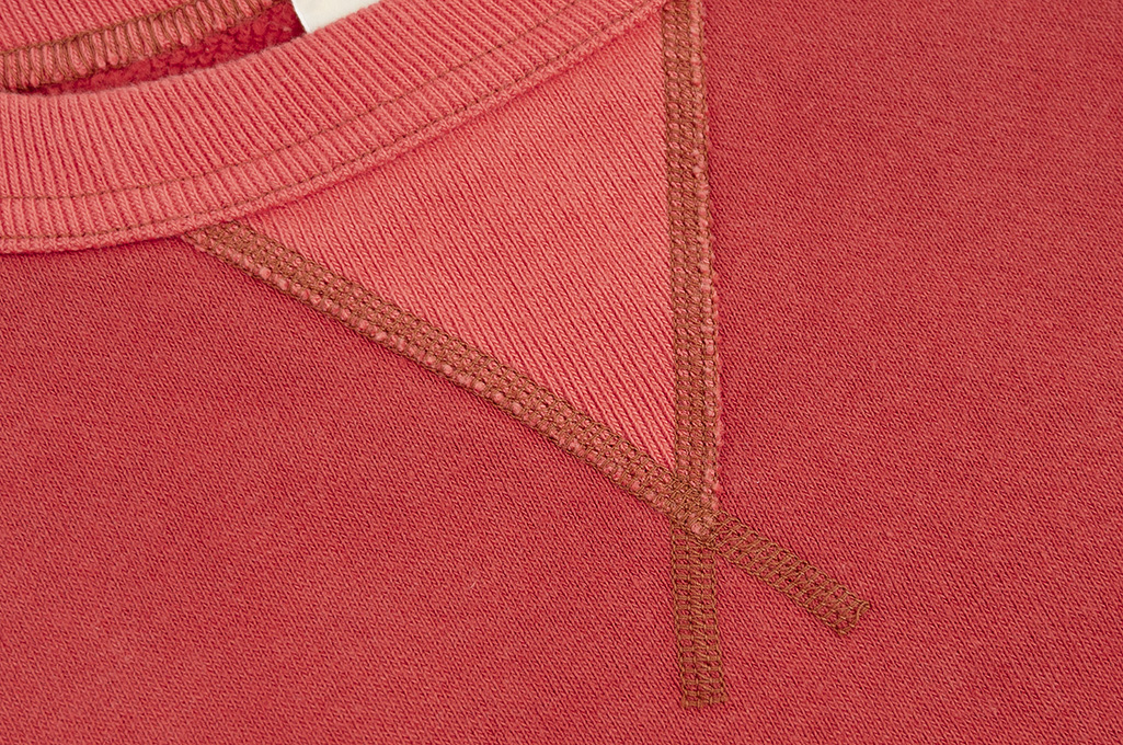 Buzz Rickson Flatlock Seam Crewneck Sweater - Red - Image 7