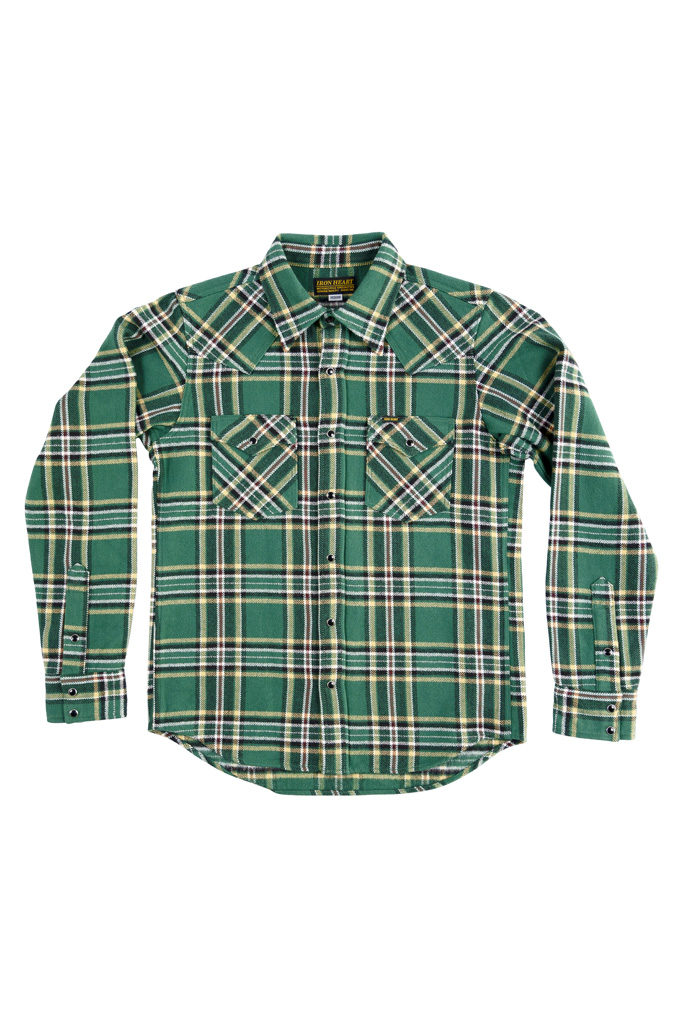 Iron Heart Ultra-Heavy Flannel - Green Tartan Check - Image 5