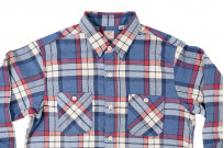 Sugar Cane Twill Check Flannel Shirt -  Oscillating Blue - Image 6