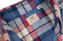 Sugar Cane Twill Check Flannel Shirt -  Oscillating Blue - Image 9