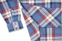 Sugar Cane Twill Check Flannel Shirt -  Oscillating Blue - Image 10