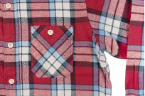 Sugar Cane Twill Check Flannel Shirt - Sinusoid Red - Image 6