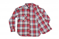 Sugar Cane Twill Check Flannel Shirt - Sinusoid Red - Image 12