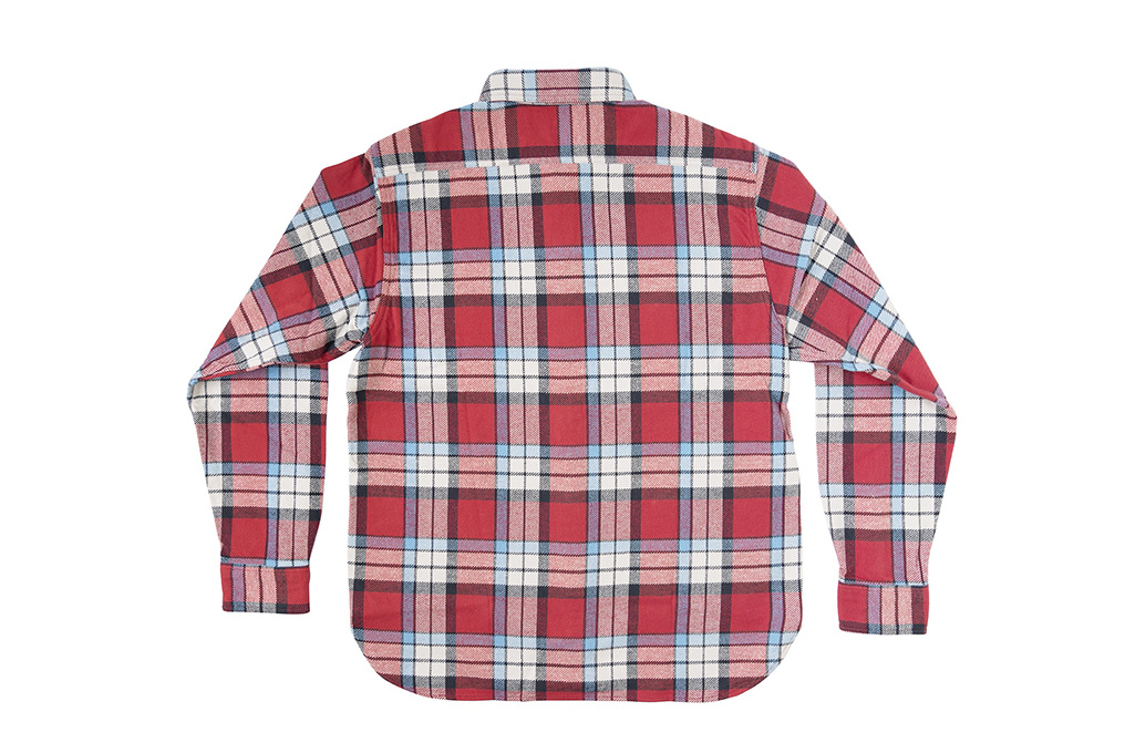 Sugar Cane Twill Check Flannel Shirt - Sinusoid Red - Image 13