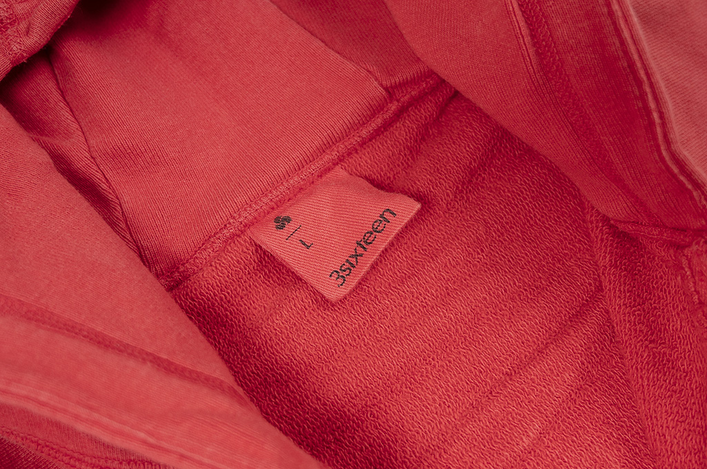 3sixteen Arcoíris Collection / Overdyed French Terry Zip Hoodie - Crimson - Image 7