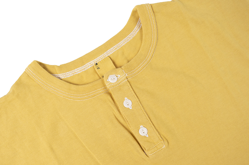 3sixteen Arcoíris Collection / Overdyed Short Sleeve Henley - Yellowish - Image 3