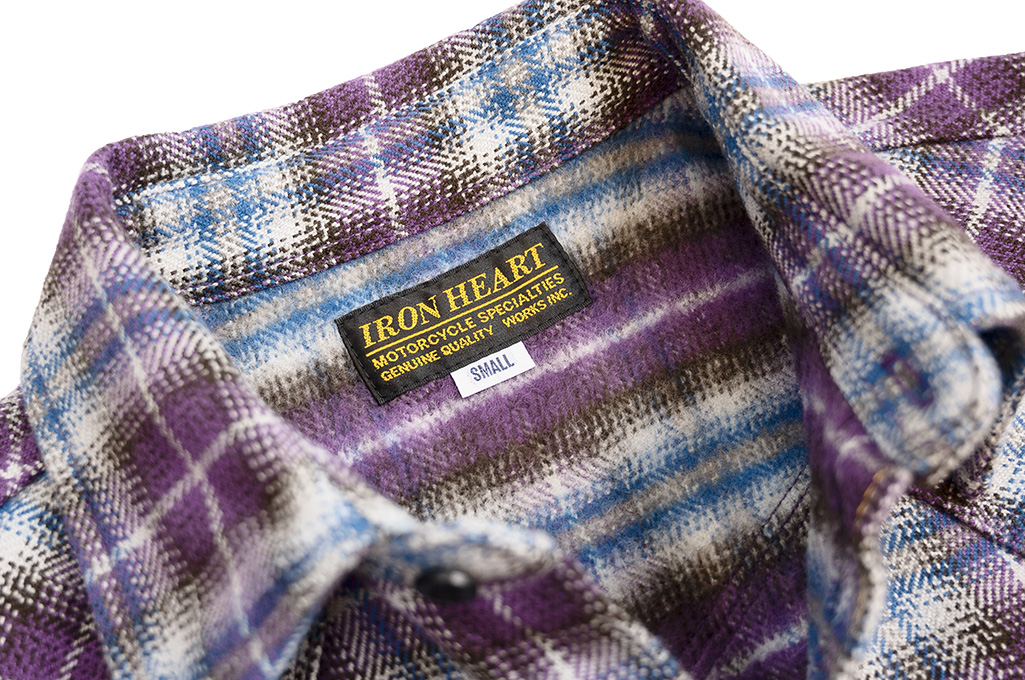 Iron Heart Ultra-Heavy Flannel - Classic Check Purple - Image 8