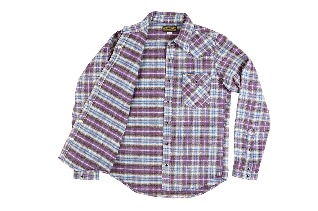 Iron Heart Ultra-Heavy Flannel - Classic Check Purple - Image 12