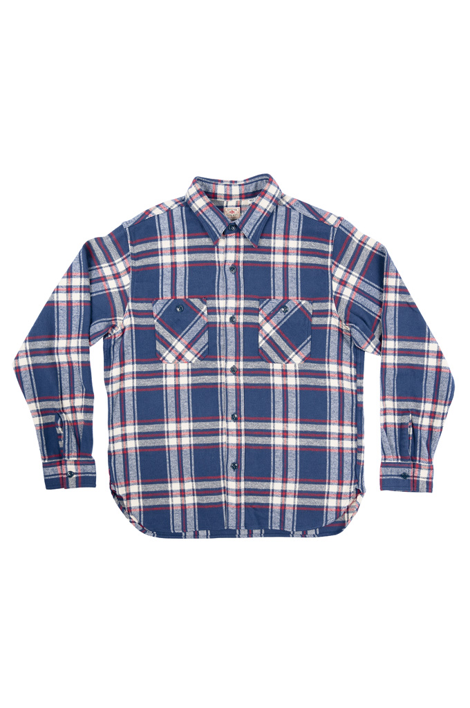 Sugar Cane Twill Check Flannel Shirt - Lot. 28746 Dark Blue/Red Plaid 