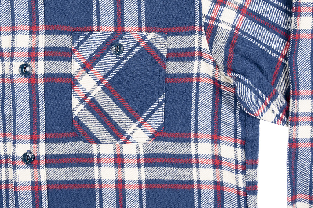 Sugar Cane Twill Check Flannel Shirt - Lot. 28746 Dark Blue/Red Plaid  - Image 8