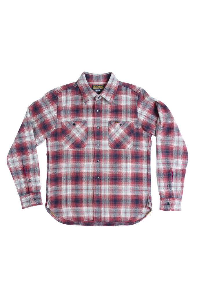 Iron Heart Ultra-Heavy Flannel - Classic Red Check Workshirt - Image 3