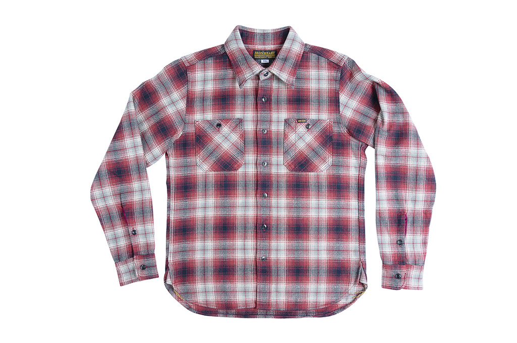 Iron Heart Ultra-Heavy Flannel - Classic Red Check Workshirt - Image 4