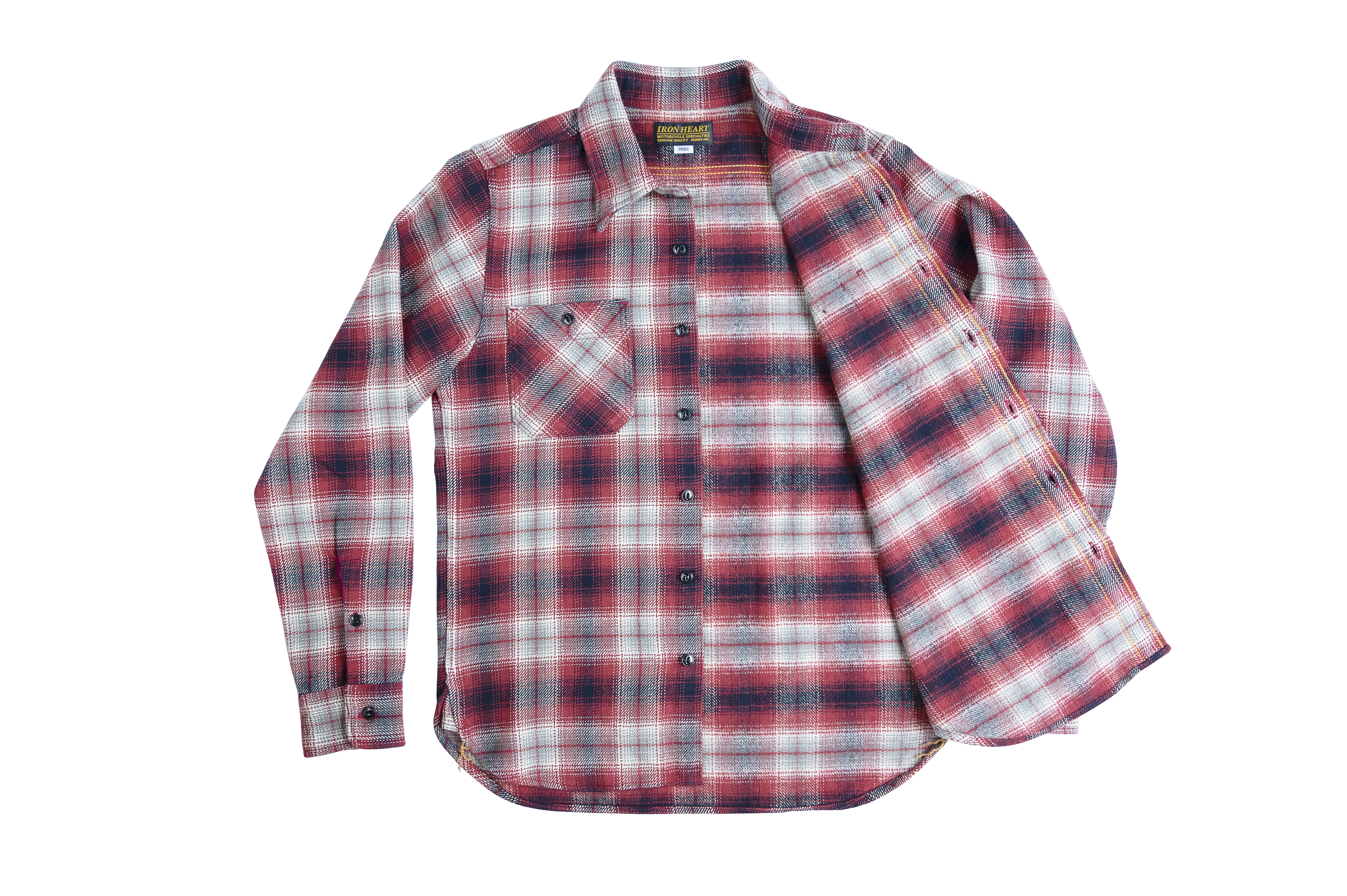 Iron Heart Ultra-Heavy Flannel - Classic Red Check Workshirt - Image 11