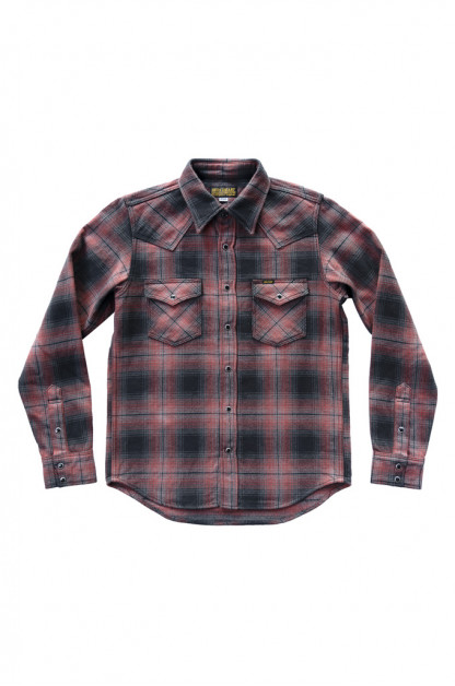 Iron Heart Ultra-Heavy Flannel - Ombre Check 304 Red