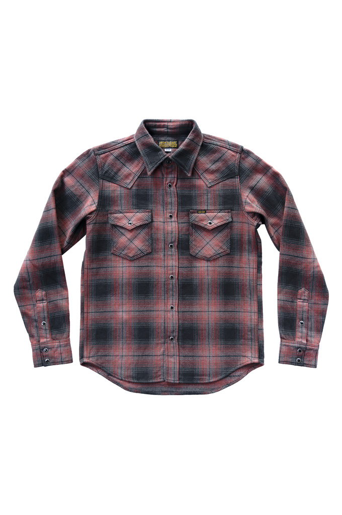Iron Heart Ultra-Heavy Flannel - Ombre Check 304 Red - Image 0