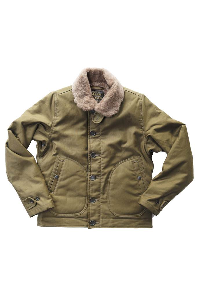 Iron Heart Alpaca-Lined N-1 Deck Jacket - Olive