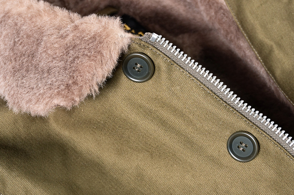 Iron Heart Alpaca-Lined N-1 Deck Jacket - Olive - Image 9