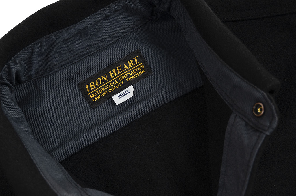Iron Heart Melton Wool CPO Shirt - 306 Black - Image 11