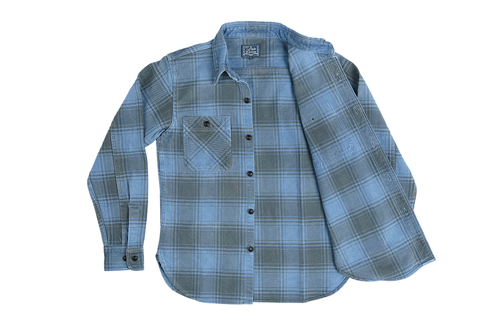 Studio D'Artisan Heavy Winter Flannel - Indigo-Dyed Check - Image 12