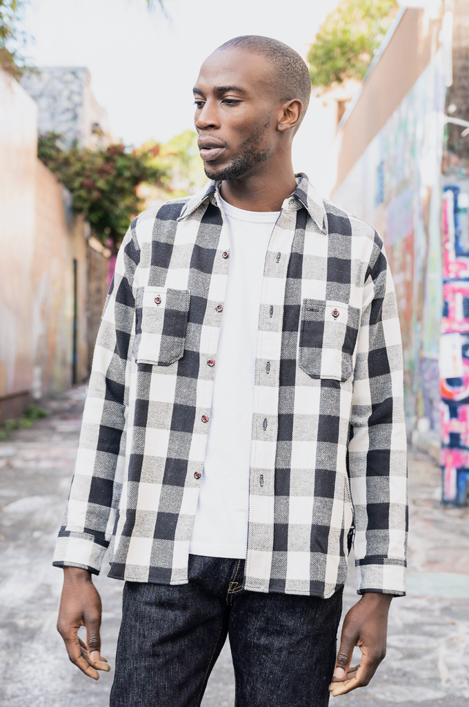 Warehouse “5-Hydroxy-Tryptamine” Winter Flannel - Off-White (the color) - Image 2
