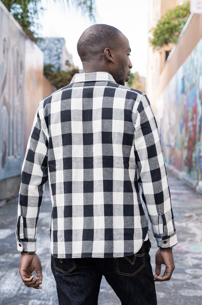 Warehouse “5-Hydroxy-Tryptamine” Winter Flannel - Off-White (the color) - Image 3
