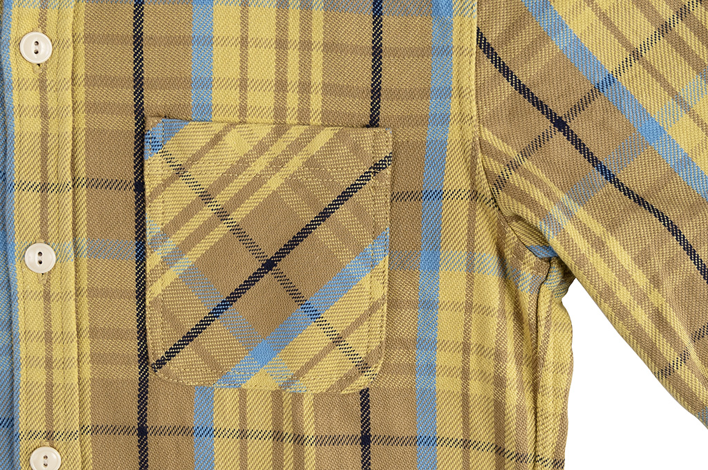Flat Head “Testone” Heavy Winter Flannel - Mustard/Beige - Image 8
