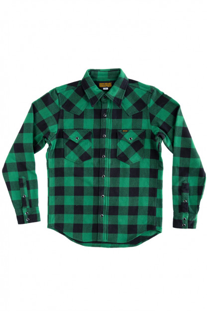 Iron Heart Ultra-Heavy Flannel - Green/Black Buffalo Check