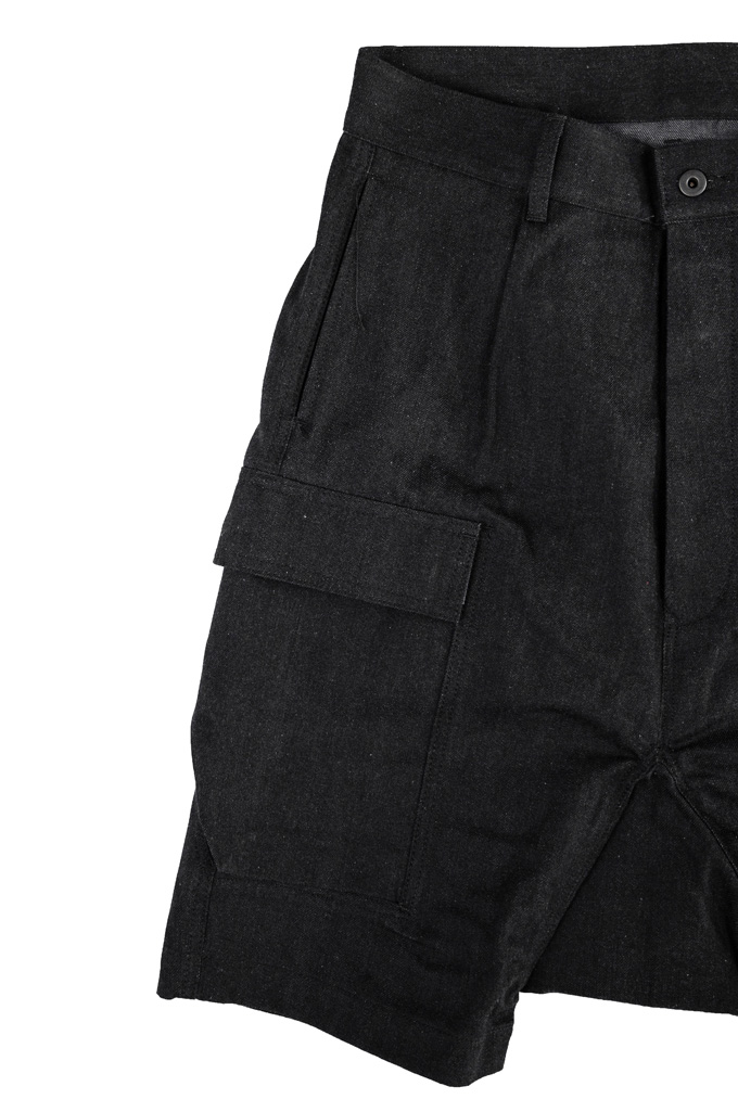 Rick Owens DRKSHDW Pods Cargo Shorts - Made In Japan Black/Gray Denim