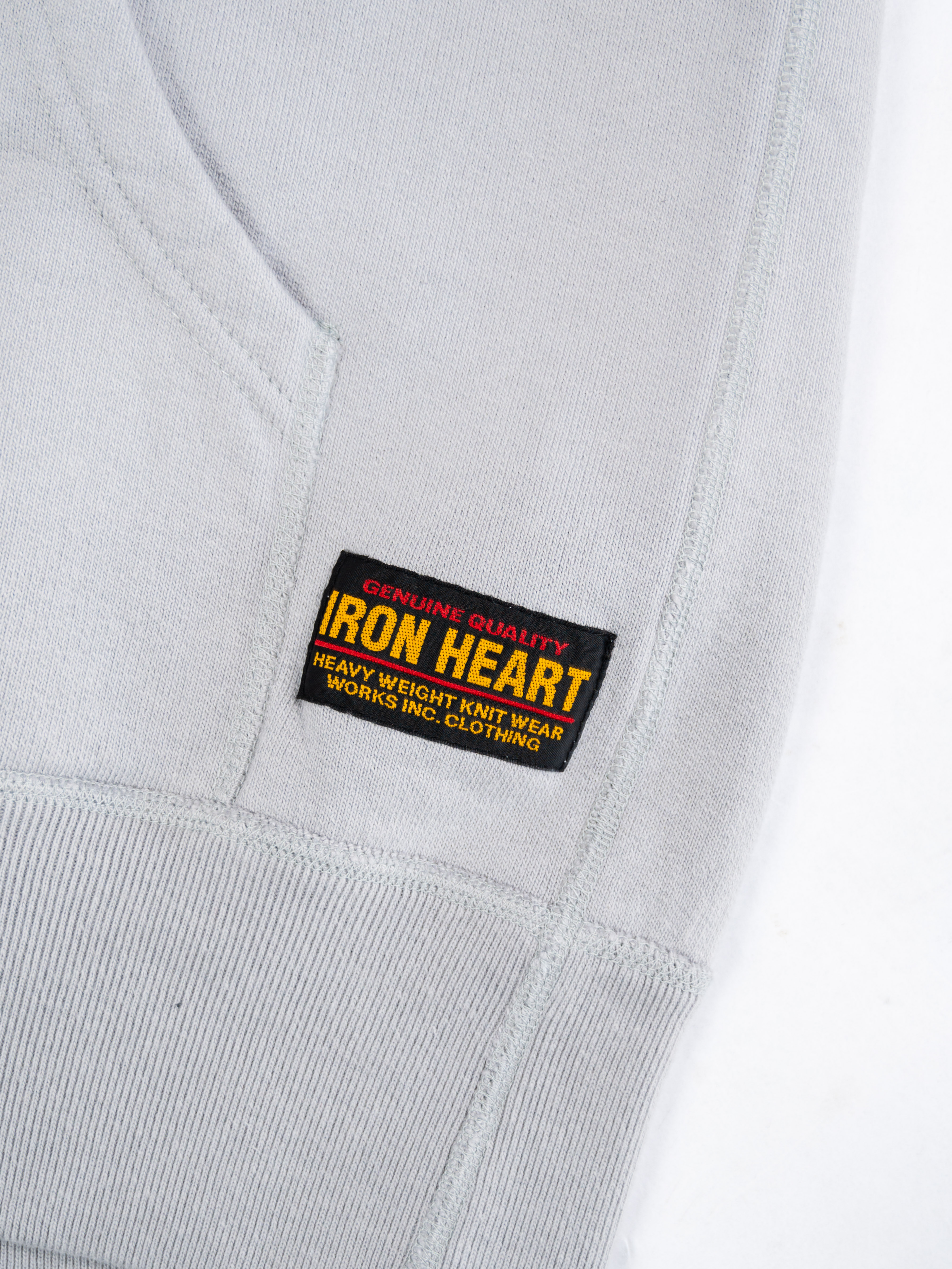 Iron Heart Ultra-Heavy Loopwheeled Hoodie - Zip-Up Gray - Image 8