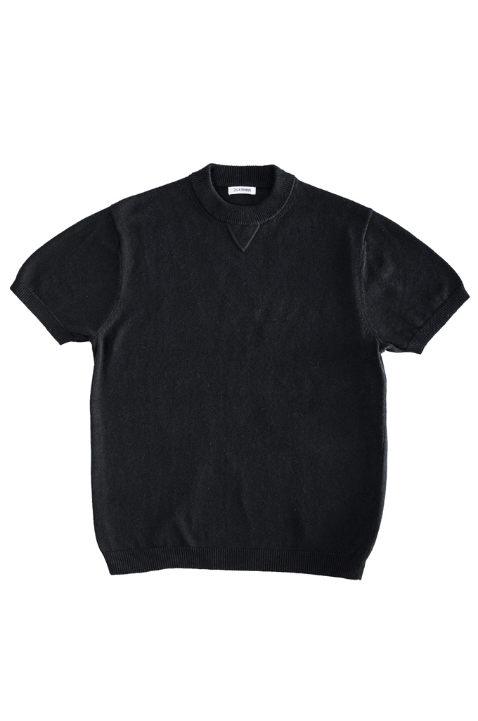 3sixteen Cotton/Linen Knit Short Sleeve T-Shirt - Black