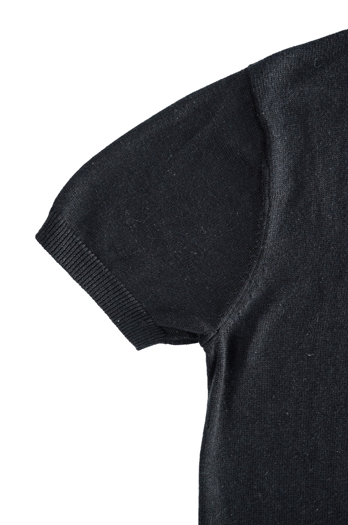 3sixteen Cotton/Linen Knit Short Sleeve T-Shirt - Black - Image 2