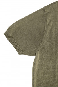 3sixteen Cotton/Linen Knit Short Sleeve T-Shirt - Olive - Image 2